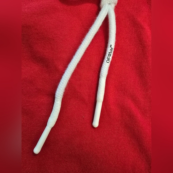 Red Off-White red Sweatshirt with Diagonal Sleeve Design size M - Picture 15 of 15